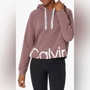 Calvin Klein Performance Women's Logo Long Sleeve Raglan Crop Pullover Hoodie